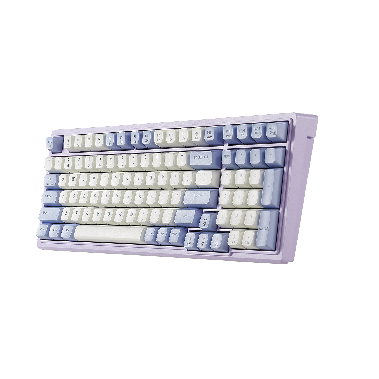 Purple Rain M4 Wired Mechanical Creamy Keyboard, 96% (99-Key), Hot-Swappable-Purple & White Color-2