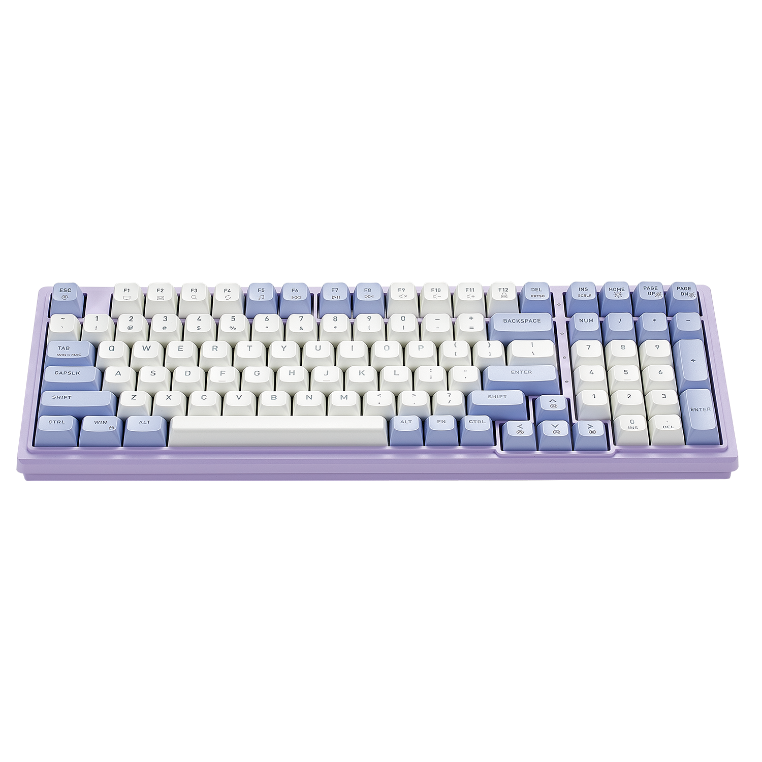 Purple Rain M4 Wired Mechanical Creamy Keyboard, 96% (99-Key), Hot-Swappable-Purple & White Color-1