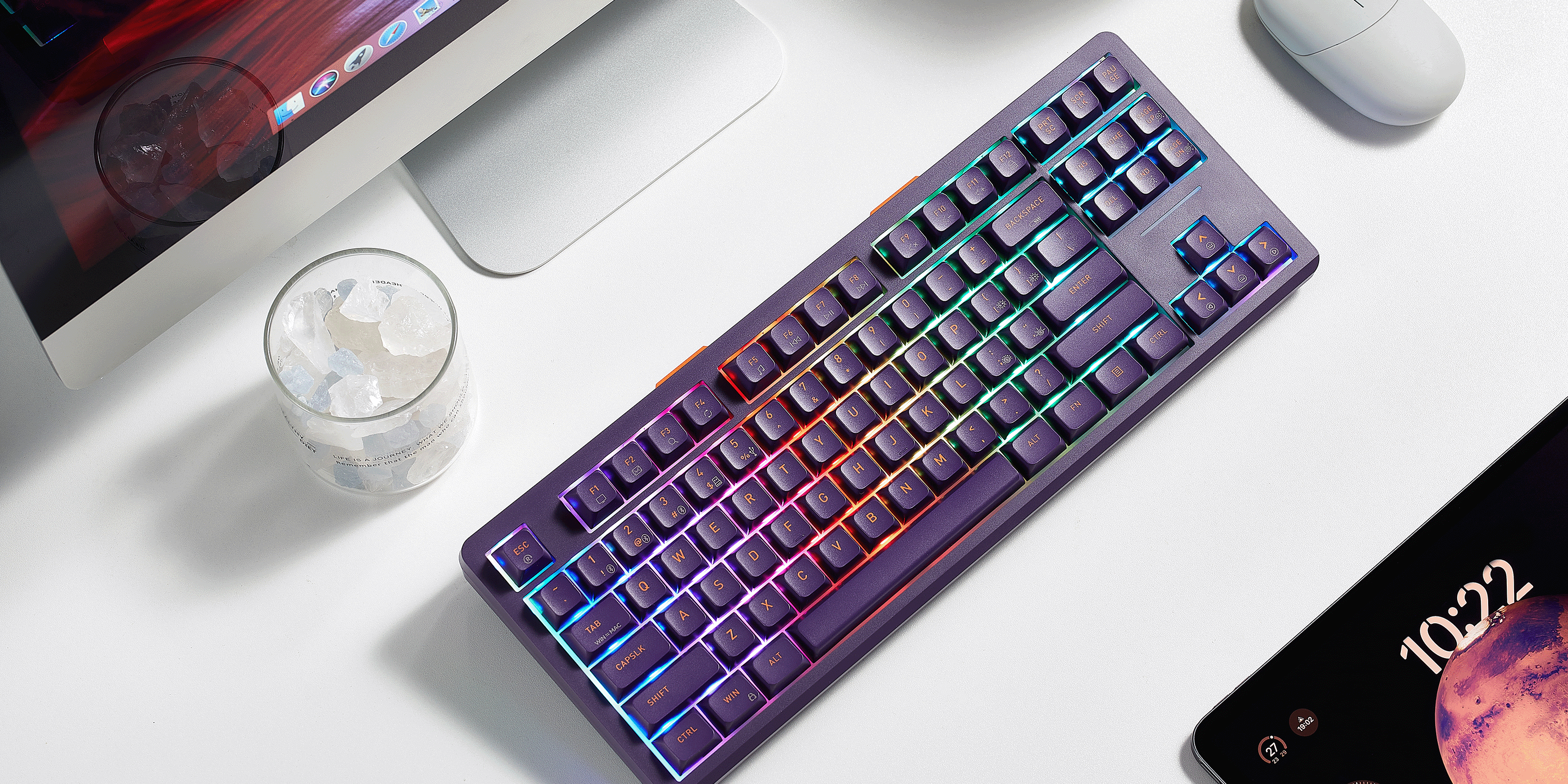 Pixel Q3 Pro Wireless Purple Keyboard Banner