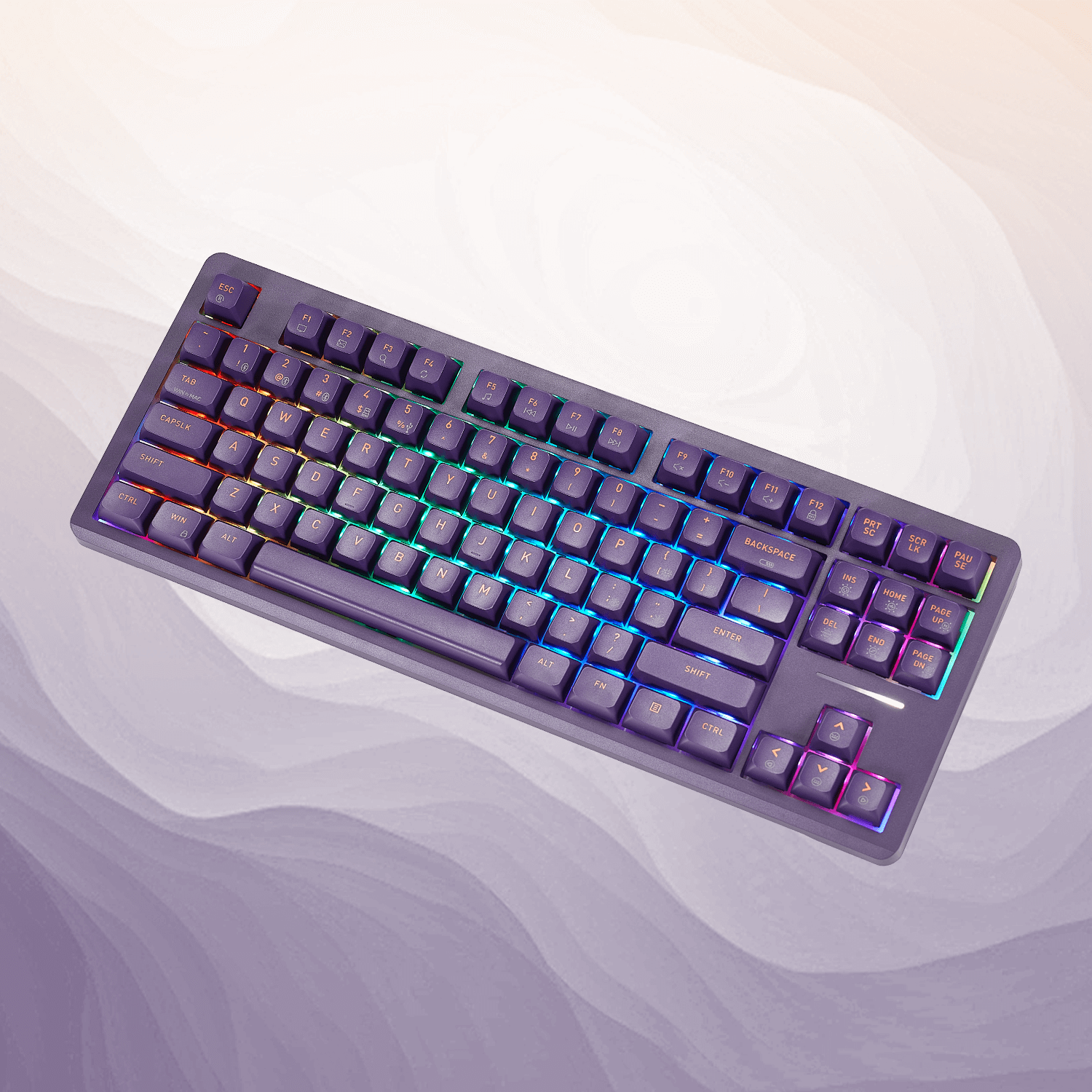 Pixel Q3 Pro Wireless Purple Keyboard  Tenkeyless Layout