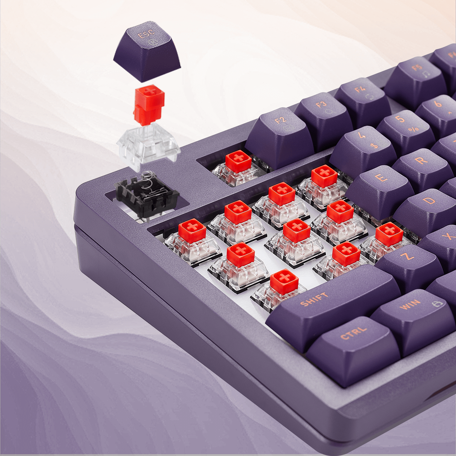 Pixel Q3 Pro Wireless Purple Keyboard Kailh Box Switches