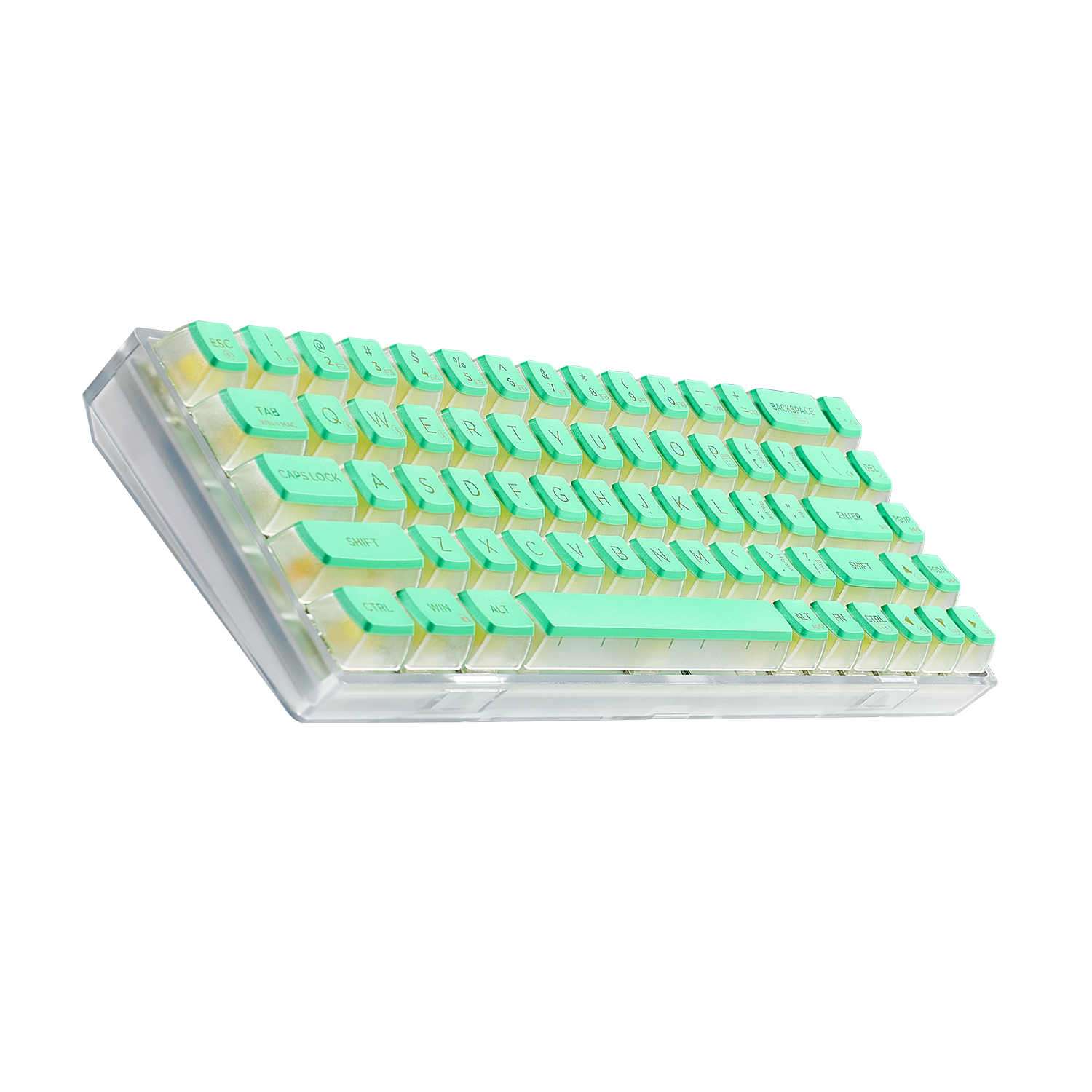 Soda Green 65% Mechanical Wireless Gaming Keyboard, Transparent Gasket, RGB - Tactile-4