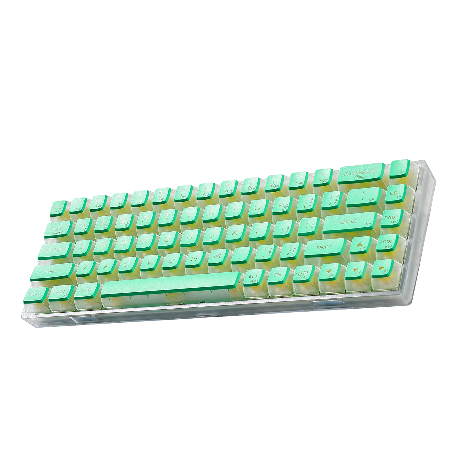 Soda Green 65% Mechanical Wireless Gaming Keyboard, Transparent Gasket, RGB - Tactile-3