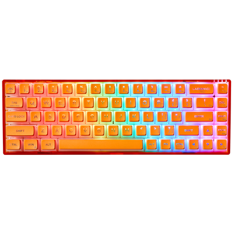 Soda Orange 65% Mechanical Wireless Gaming Keyboard, Transparent Gasket, RGB - Clicky-1