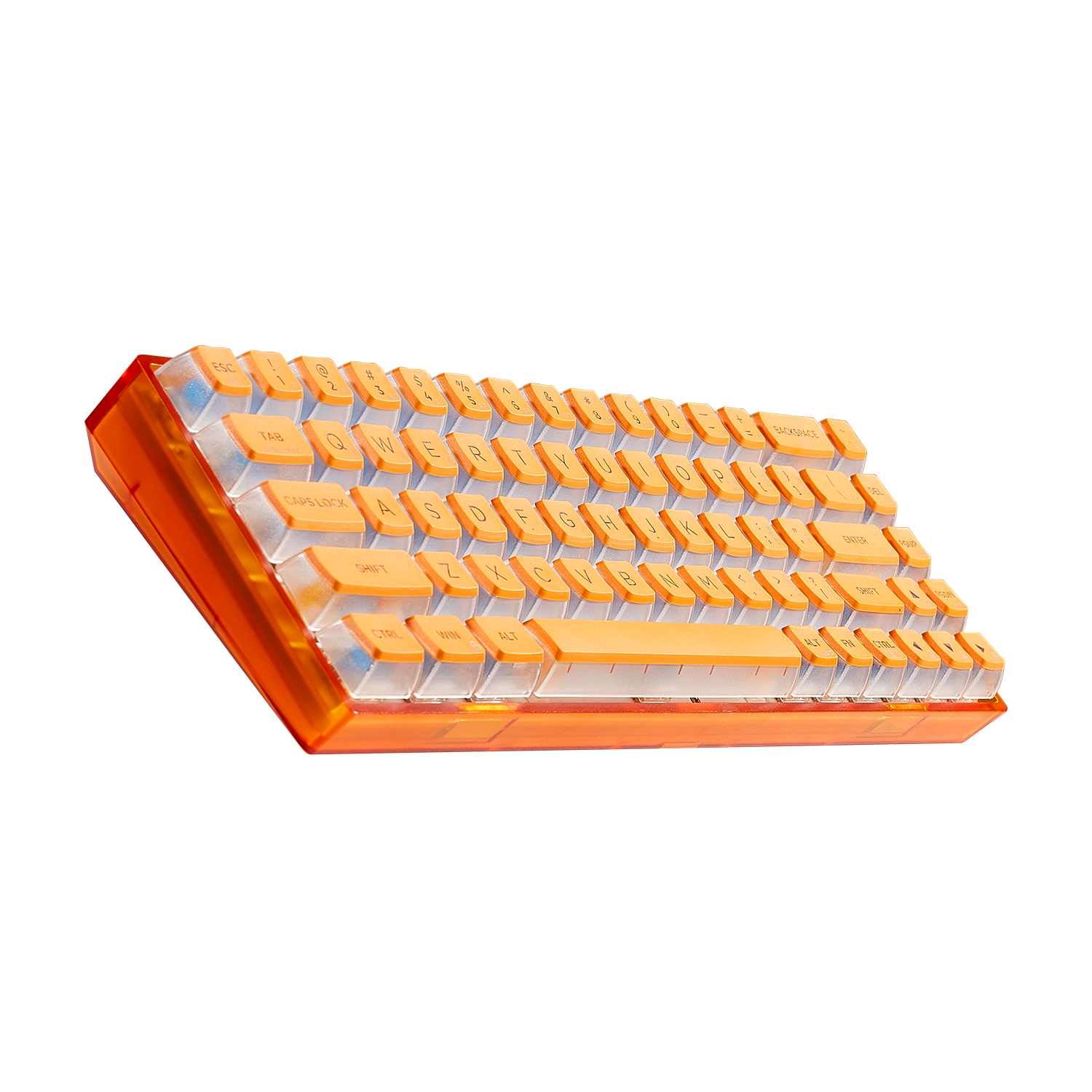 Soda Orange 65% Mechanical Wireless Gaming Keyboard, Transparent Gasket, RGB - Clicky-5