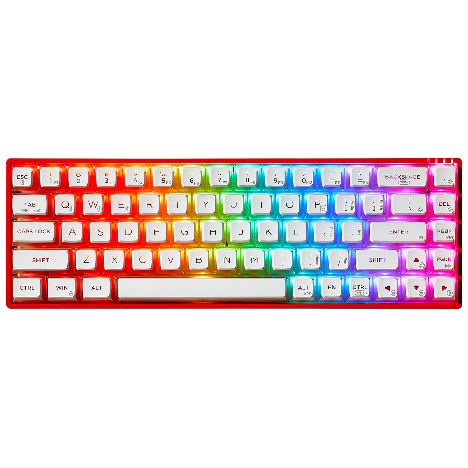 Soda Red 65% Mechanical Wireless Gaming Keyboard, Transparent Gasket, RGB - Linear-1