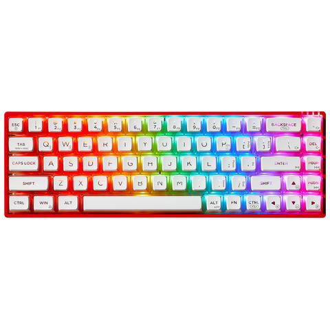 Soda Red 65% Mechanical Wireless Gaming Keyboard, Transparent Gasket, RGB - Linear-1