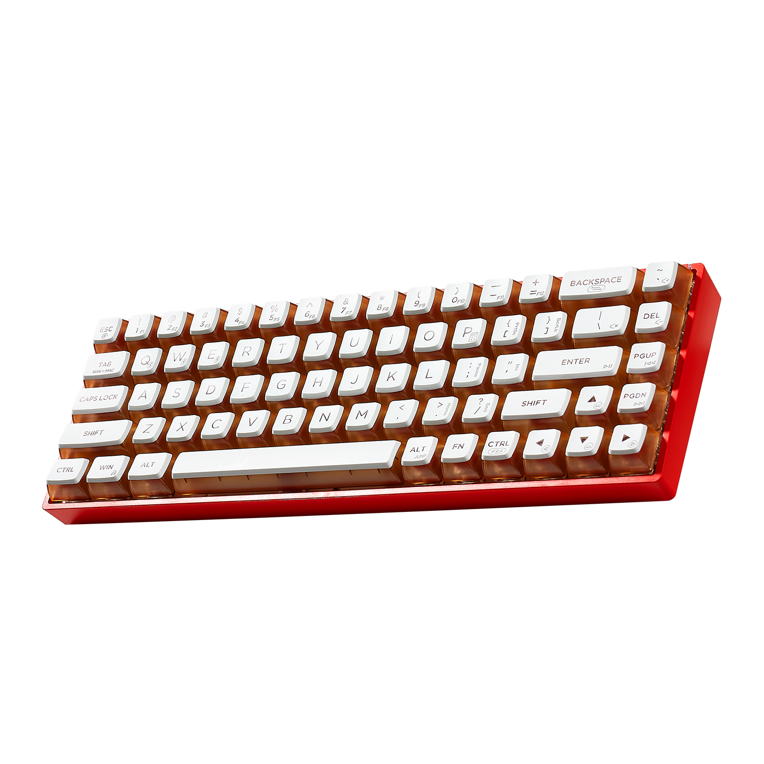 Soda Red 65% Mechanical Wireless Gaming Keyboard, Transparent Gasket, RGB - Linear-5