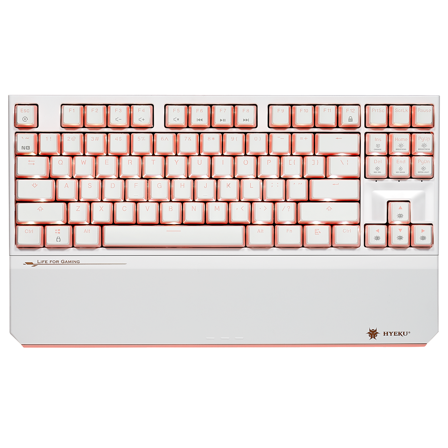 PowerBlade X3 Pro Wireless Mechanical Keyboard, TKL, HotSwap, PBT, BOX Switches-White & Pink Color